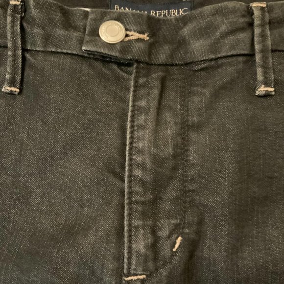 Banana Republic Wide At Waist Adjustable Pocket Button Zip Women 10 R Black - Picture 5 of 9